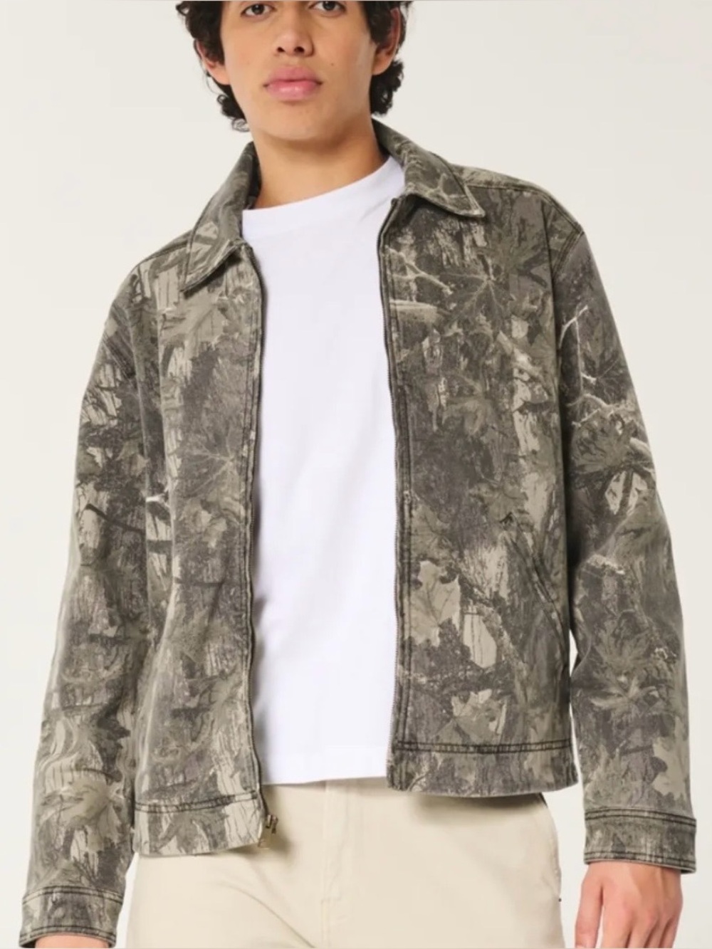 Hollister Men's XS Camo Full Zip Jacket Camo Workwear Hunting